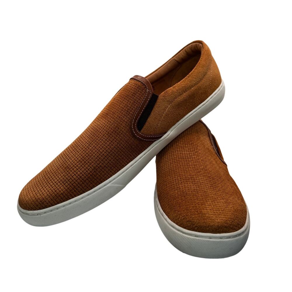 New DRIVER CLUB USA Men's Tan Suede Leather Maui Slip on Sneakers Size 13